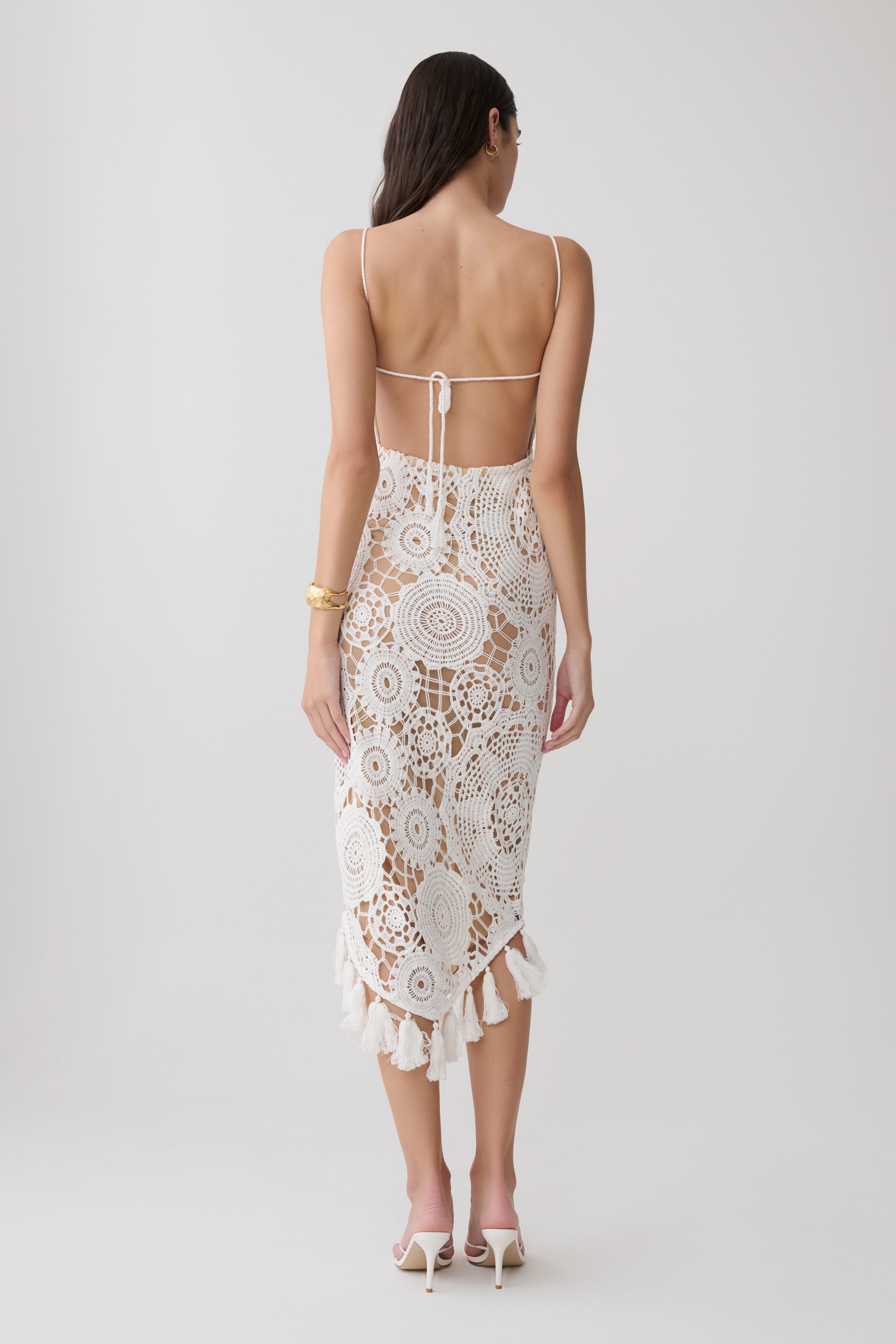 Delta Crochet Halter Midi Dress
