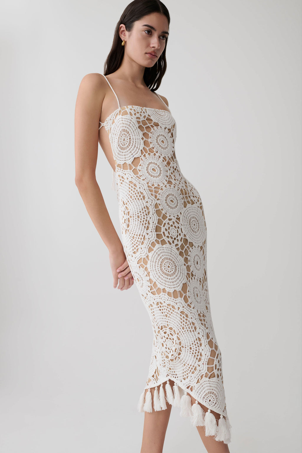 Delta Crochet Halter Midi Dress