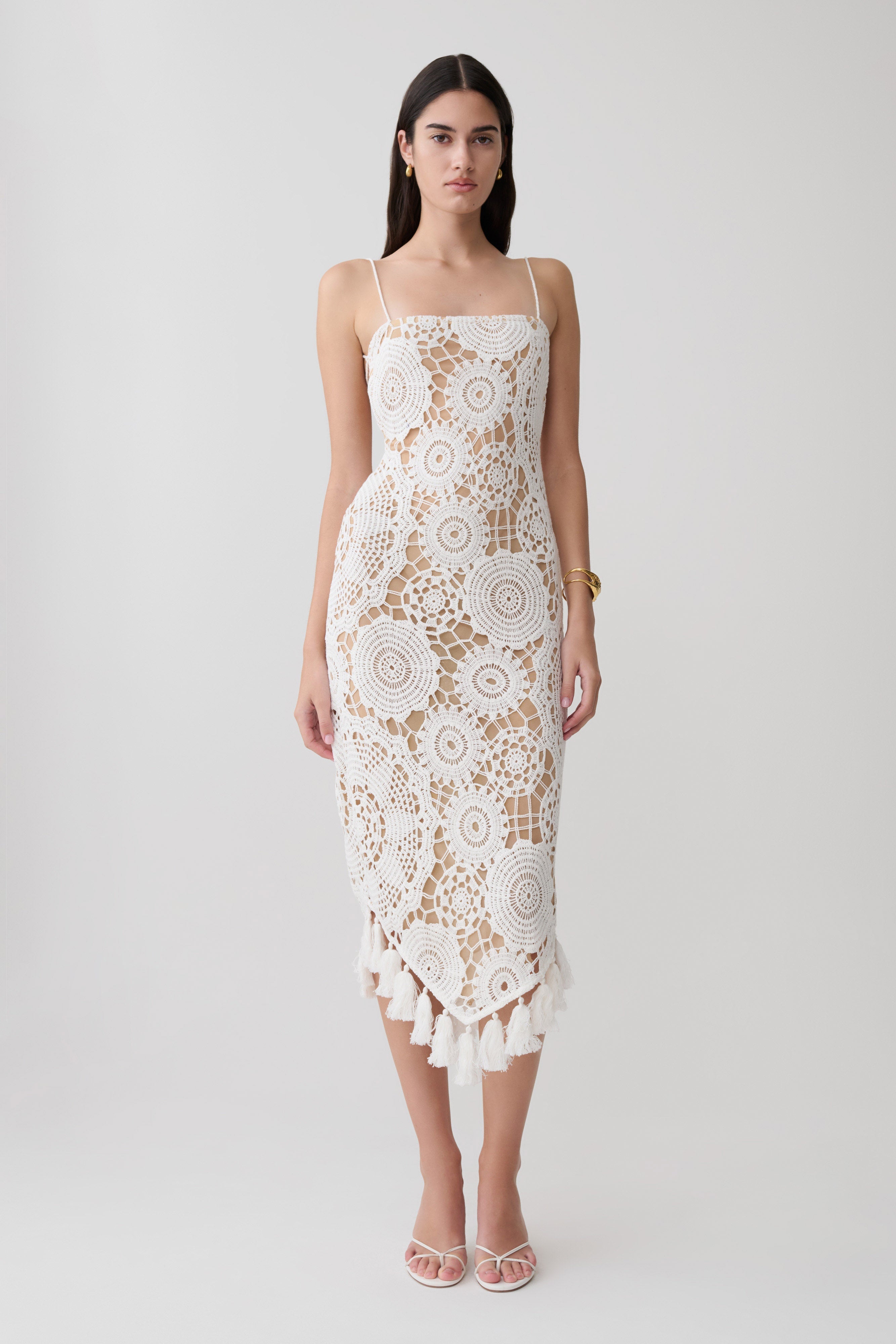 Delta Crochet Halter Midi Dress