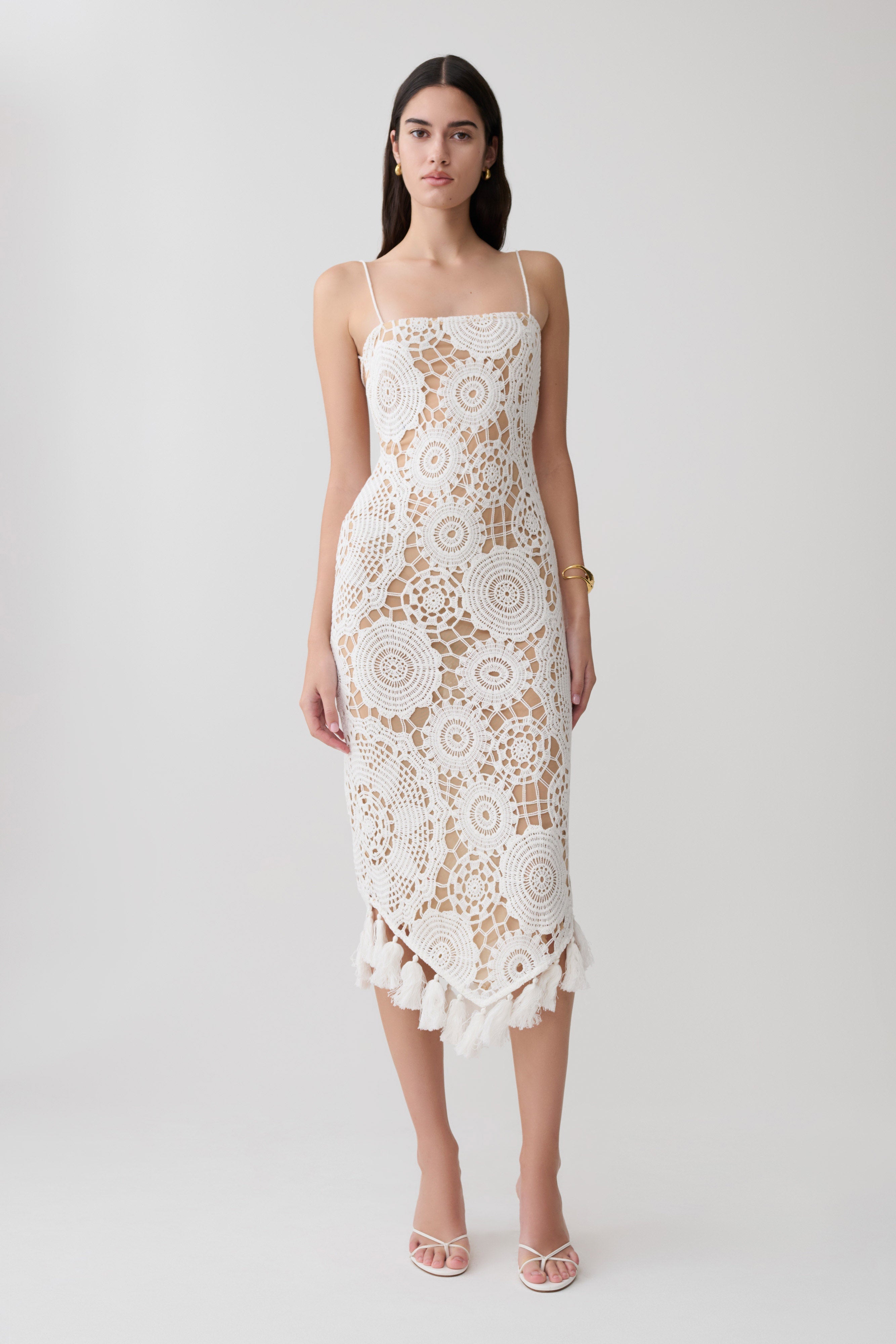 Delta Crochet Halter Midi Dress