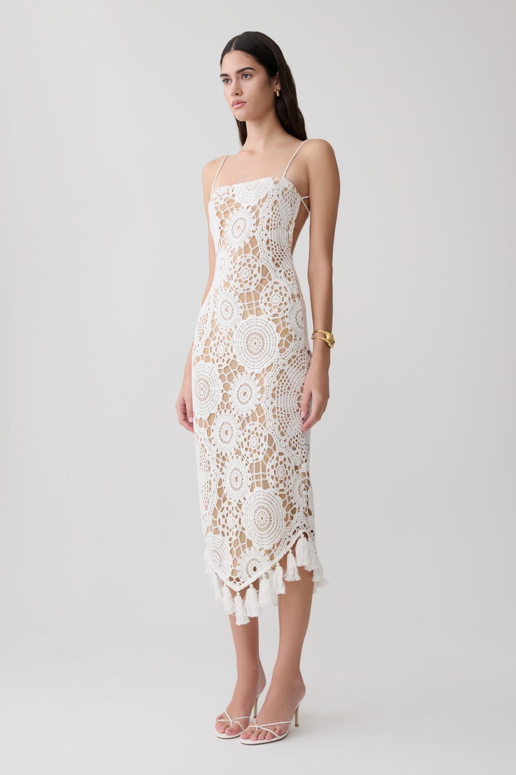 Delta Crochet Halter Midi Dress