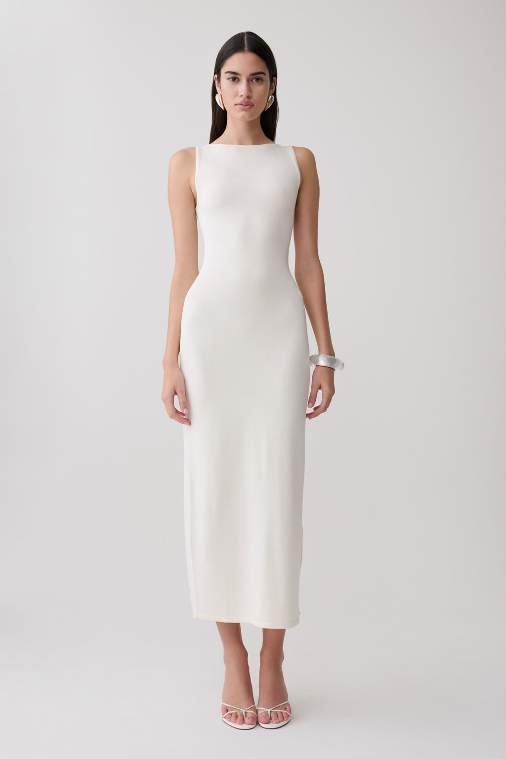 Boston Boat Neck Sleeveless Midi Dress