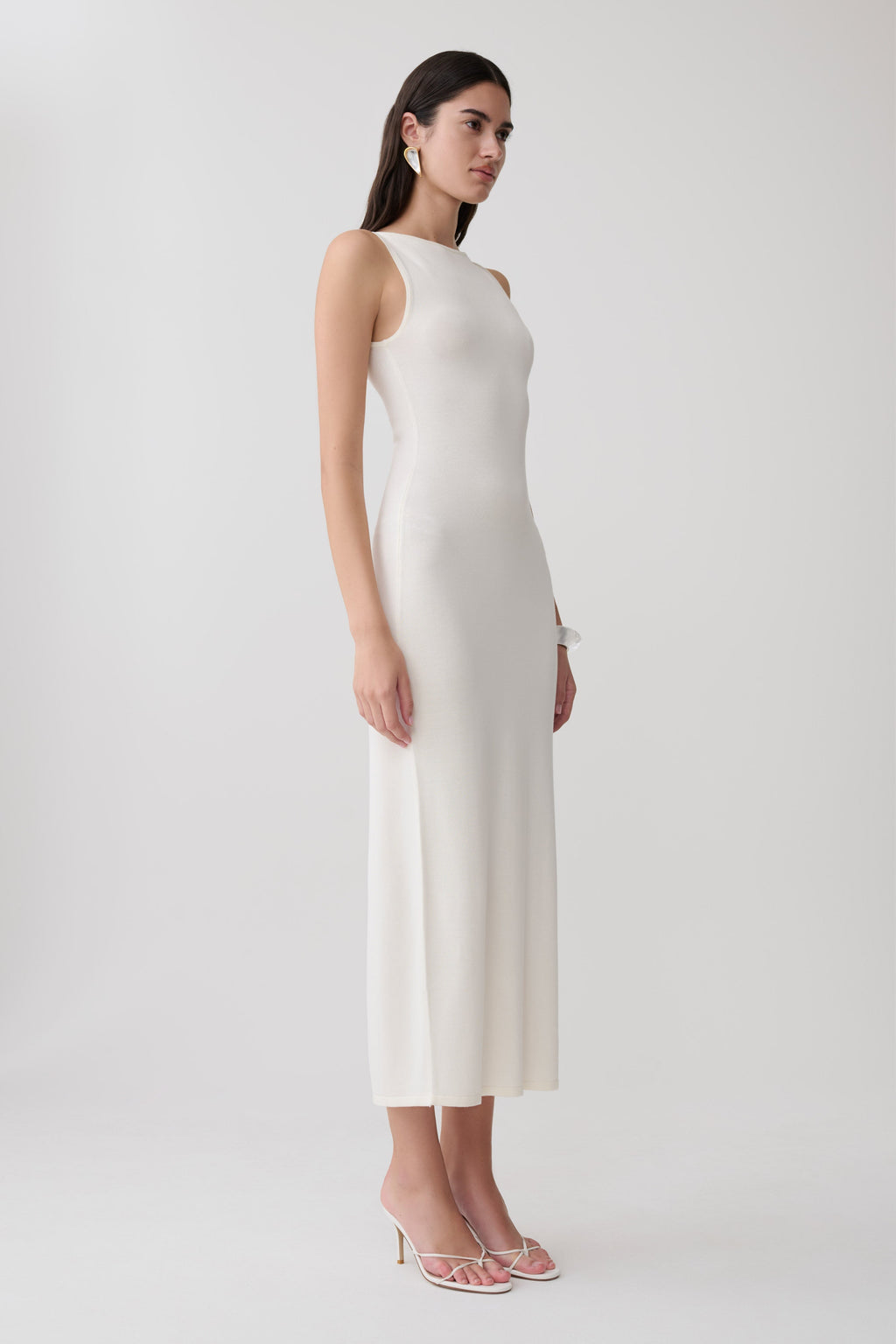 Boston Boat Neck Sleeveless Midi Dress