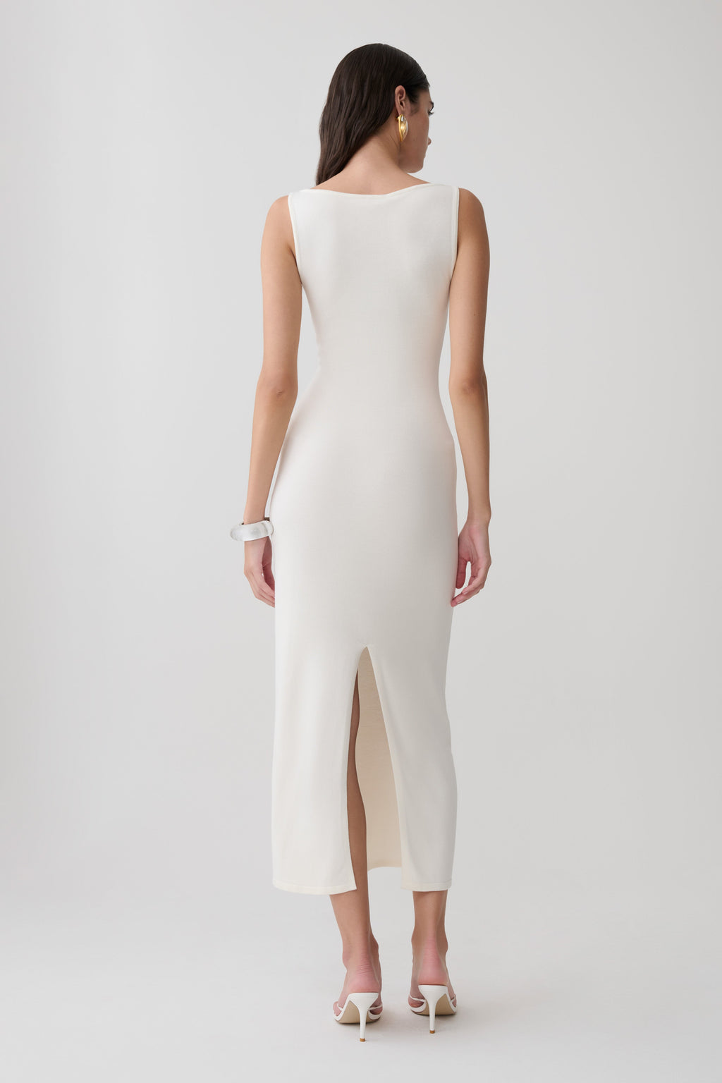 Boston Boat Neck Sleeveless Midi Dress