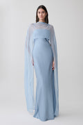 Martinne Chiffon Cape Maxi Dress