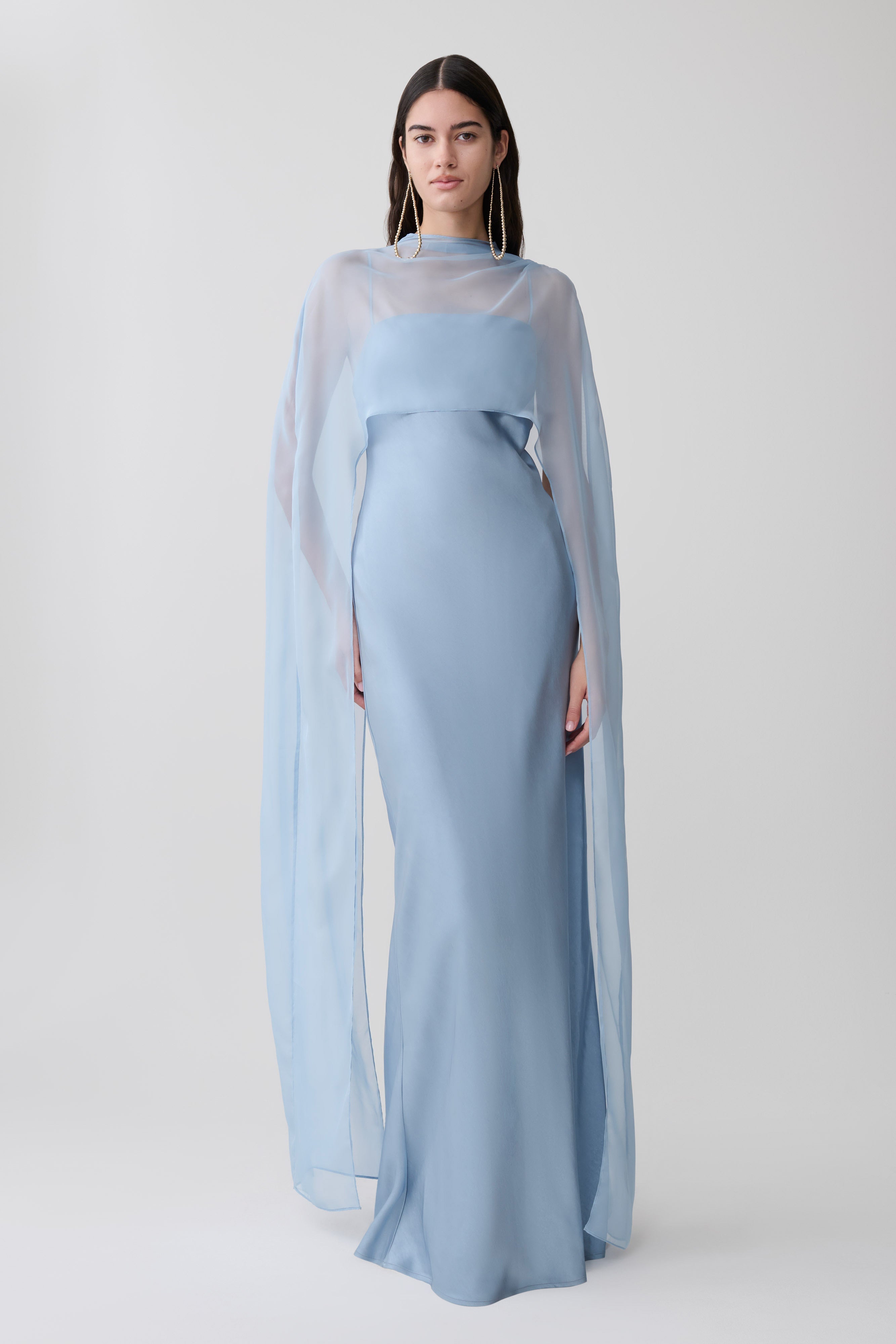 Martinne Chiffon Cape Maxi Dress