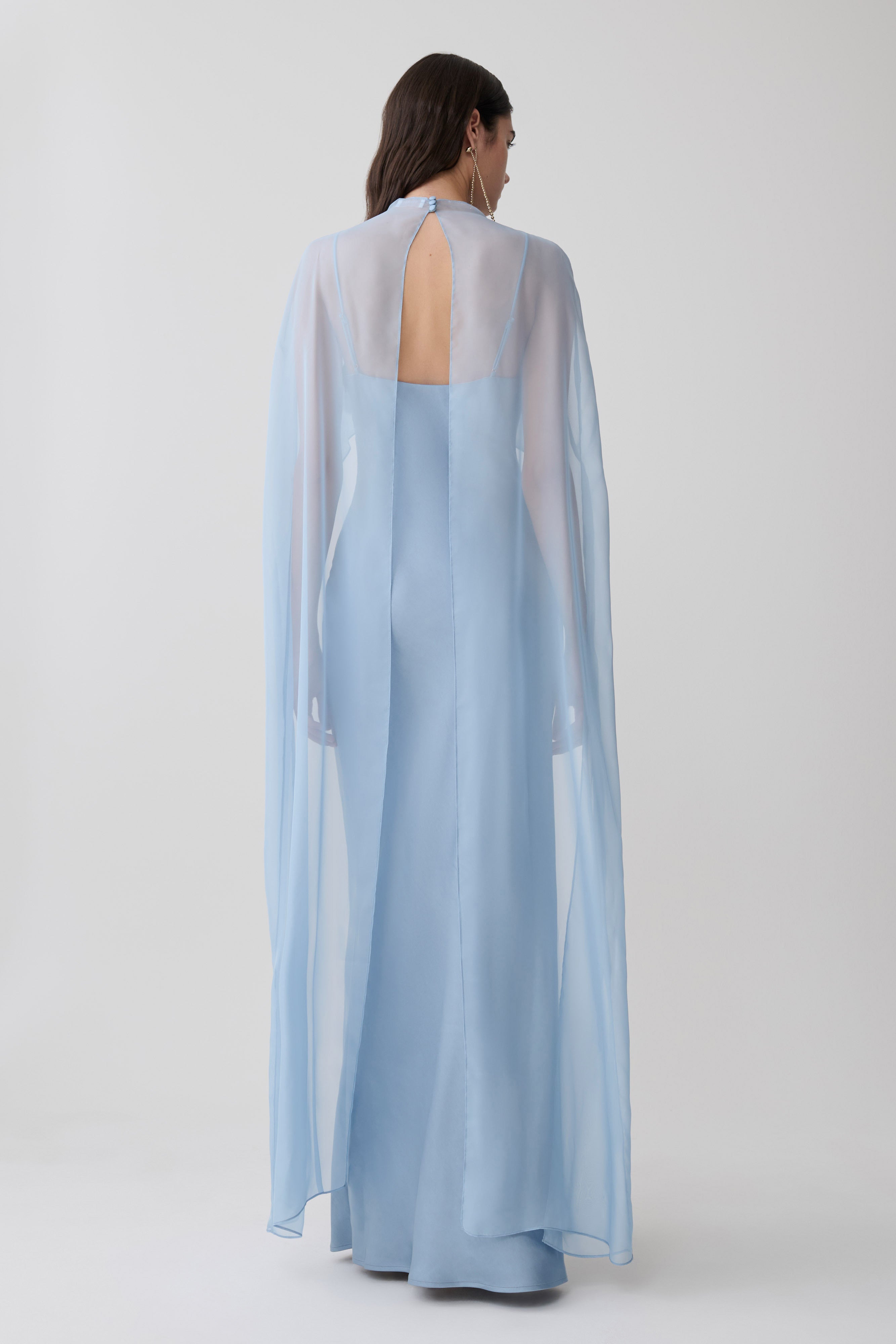 Martinne Chiffon Cape Maxi Dress