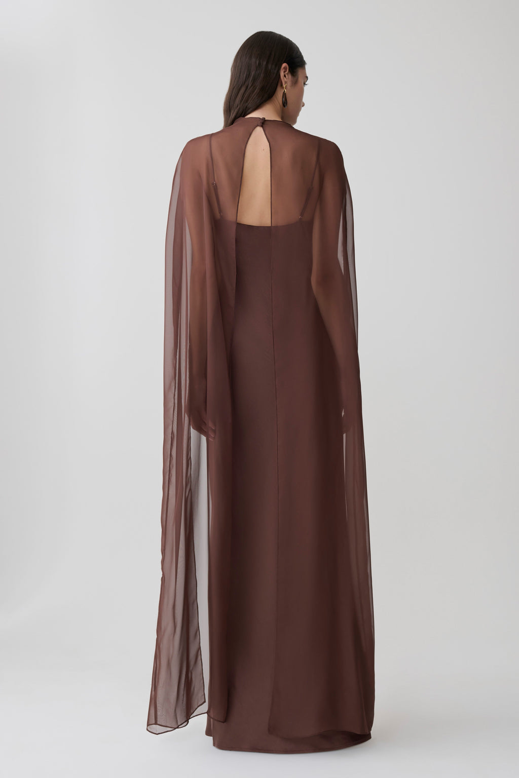 Martinne Chiffon Cape Maxi Dress