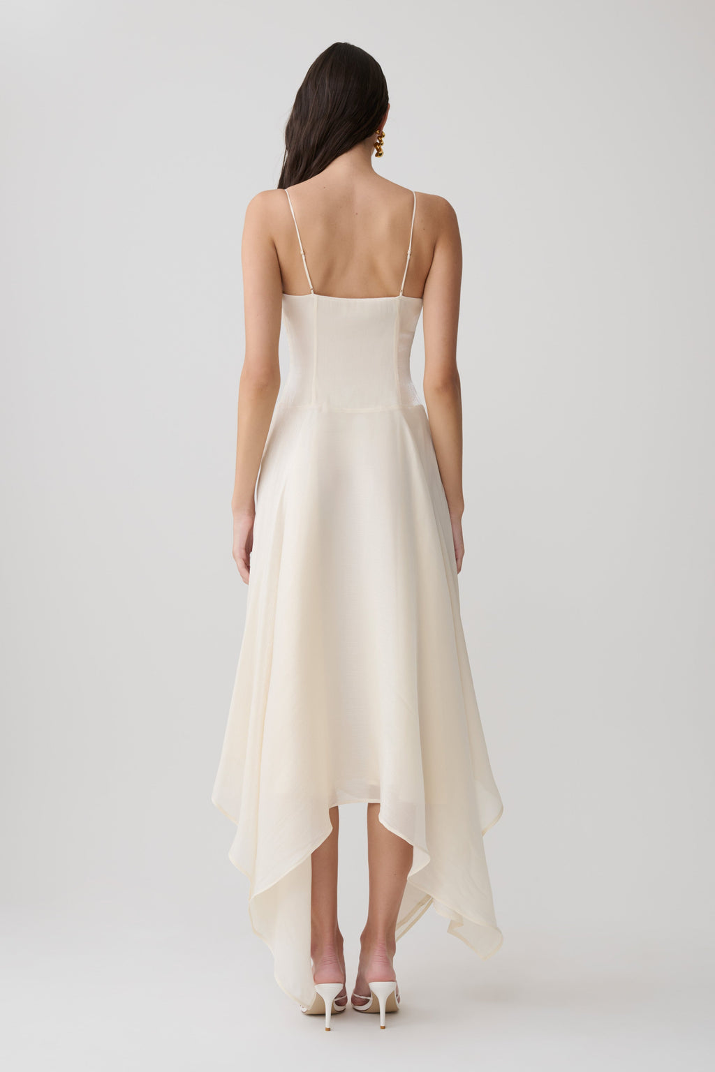 Naomi Satin Asymmetric Hem Maxi Dress