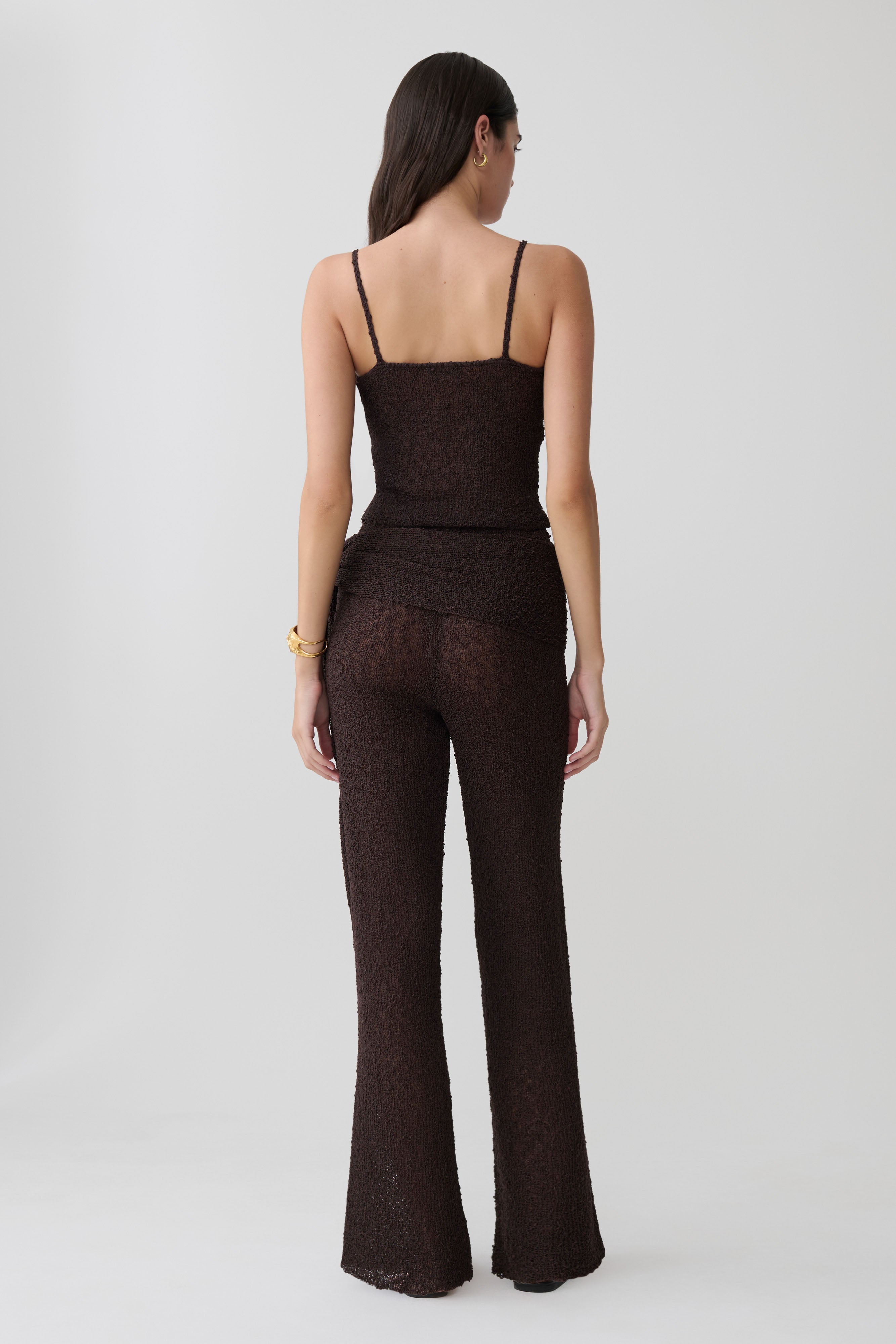 Mattais Boucle Knit Trousers - Dark Chocolate