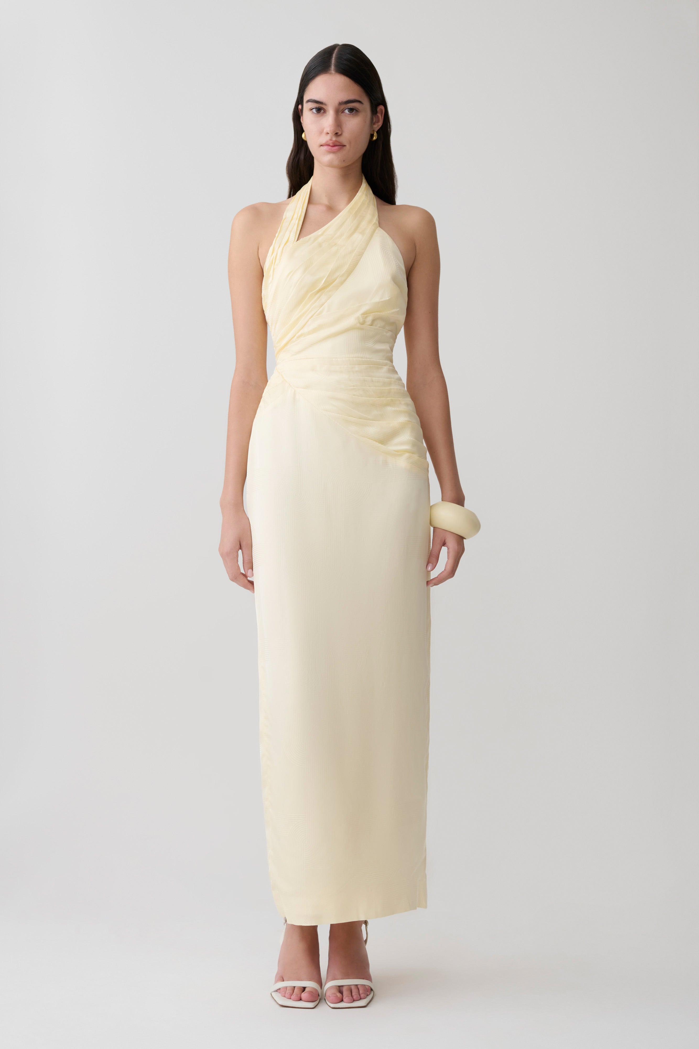 Chiara Halter Satin Maxi Dress