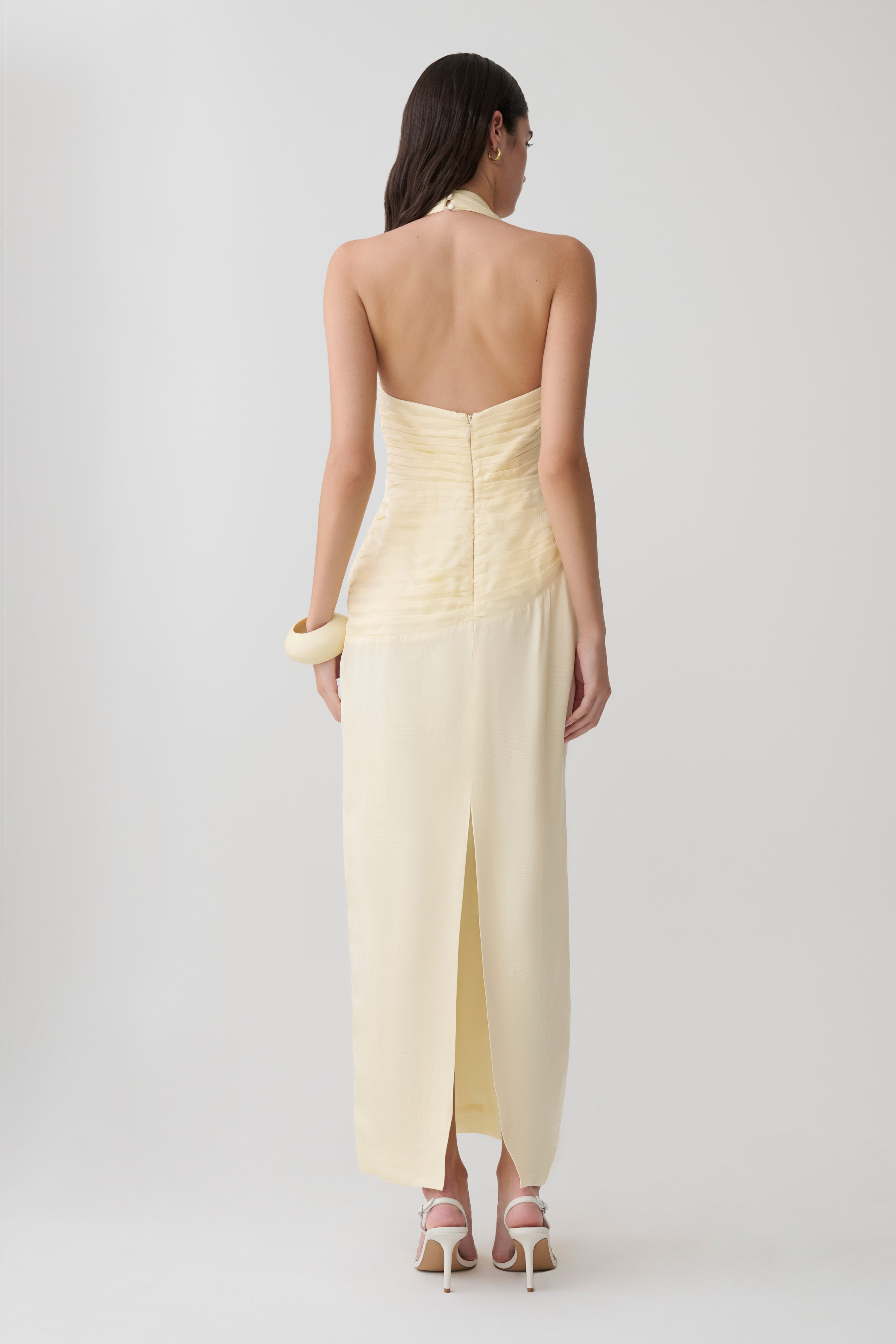 Chiara Halter Satin Maxi Dress