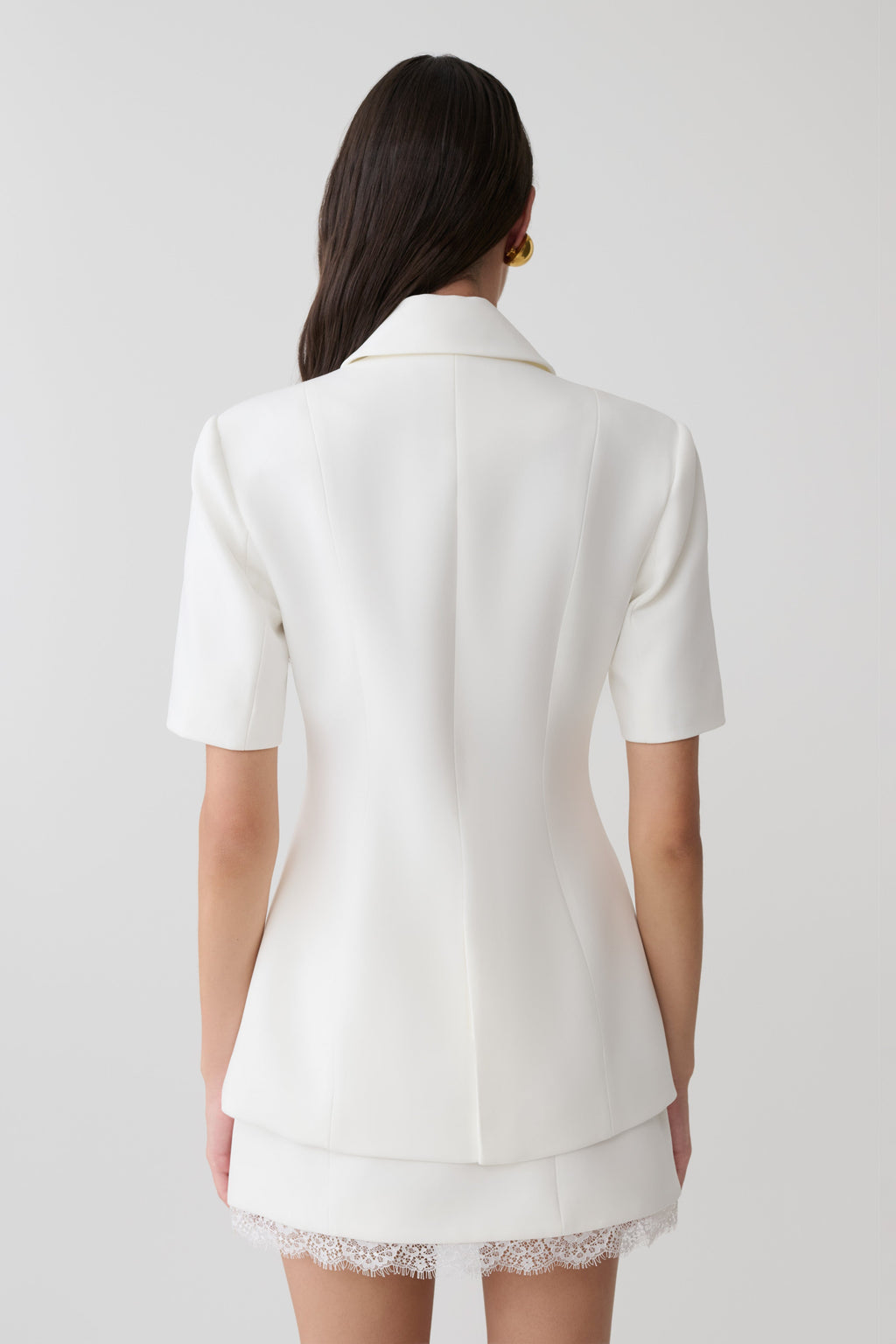 Ariella Button Up Short Sleeves Top in White – Chic&Drifts