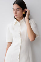 Ariella Button Up Short Sleeves Top in White – Chic&Drifts