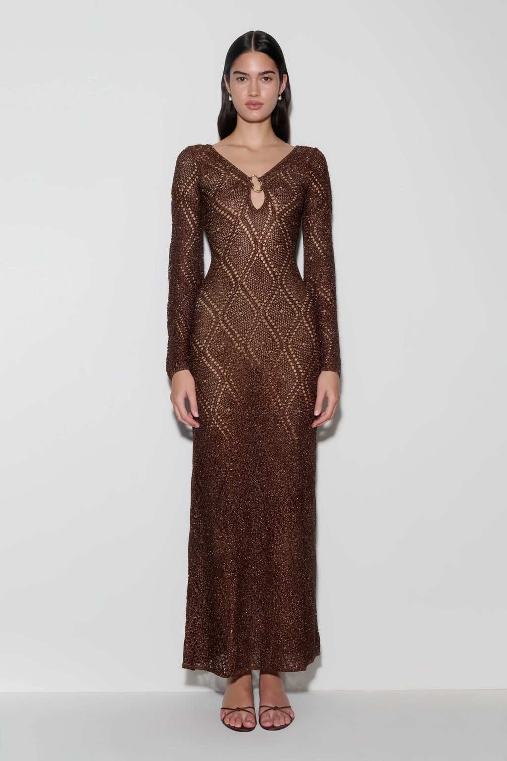 Chelsea Lurex Crochet Maxi Dress
