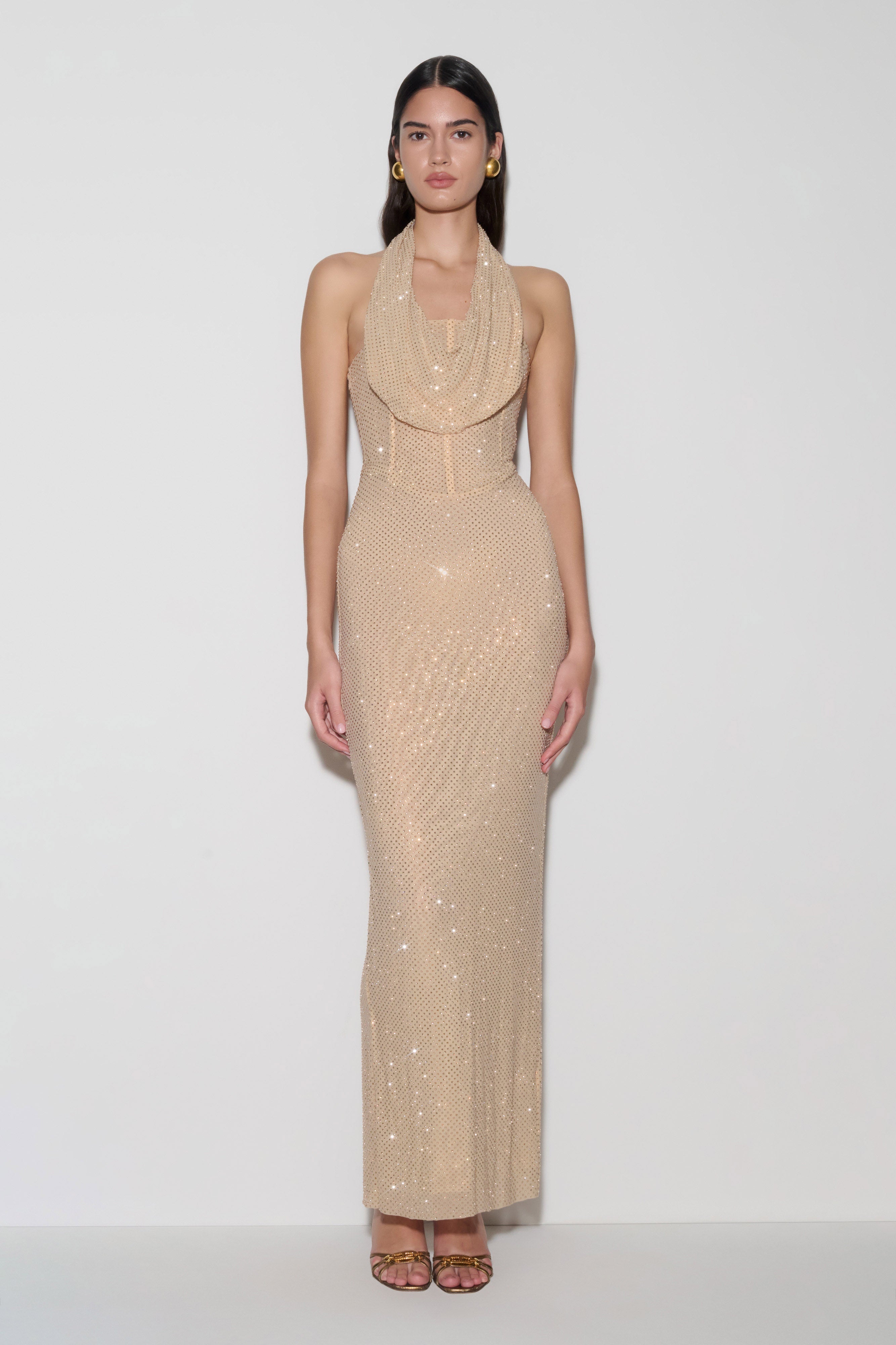 Phi Multi-Wear Cowl Diamante Maxi Dress