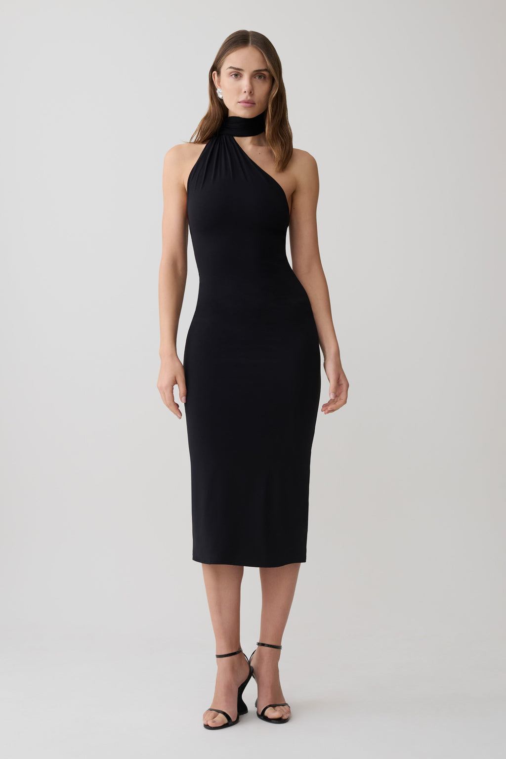 Jemma One Shoulder Tie Midi Dress