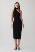 Jemma One Shoulder Tie Midi Dress