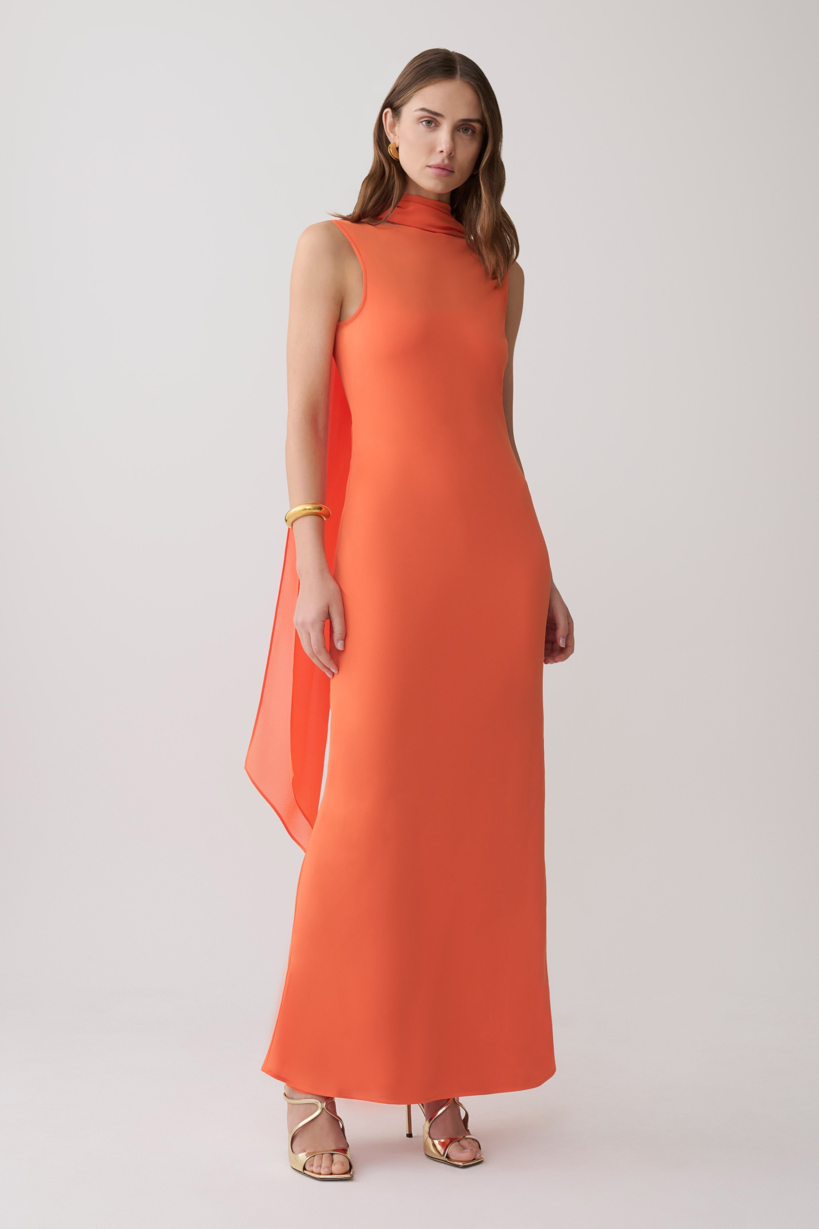 Dakota Chiffon Maxi Dress With Scarf
