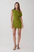 Hannah Asymmetric Neckline Mini Dress