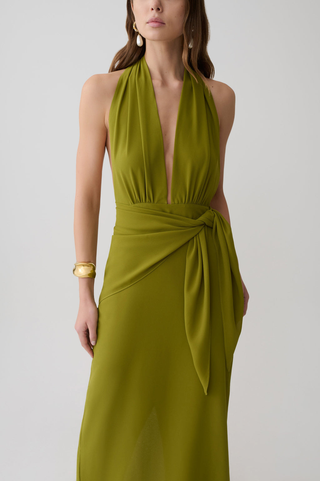 Gianna Satin Halter Maxi Dress