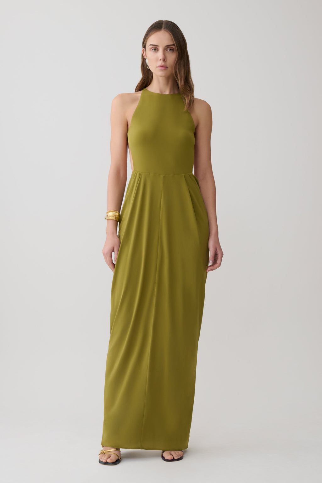 Bahari Low Back Halter Maxi Dress