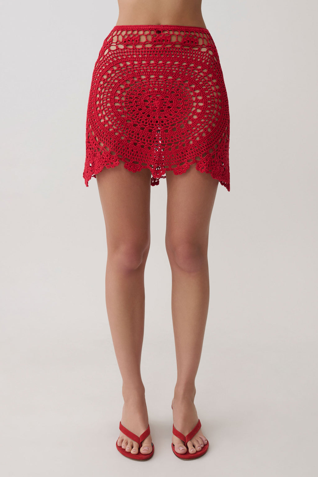 Marvin Crochet Mini Skirt in Red – Chic&Drifts