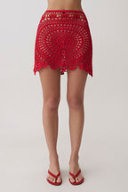 Marvin Crochet Mini Skirt in Red – Chic&Drifts