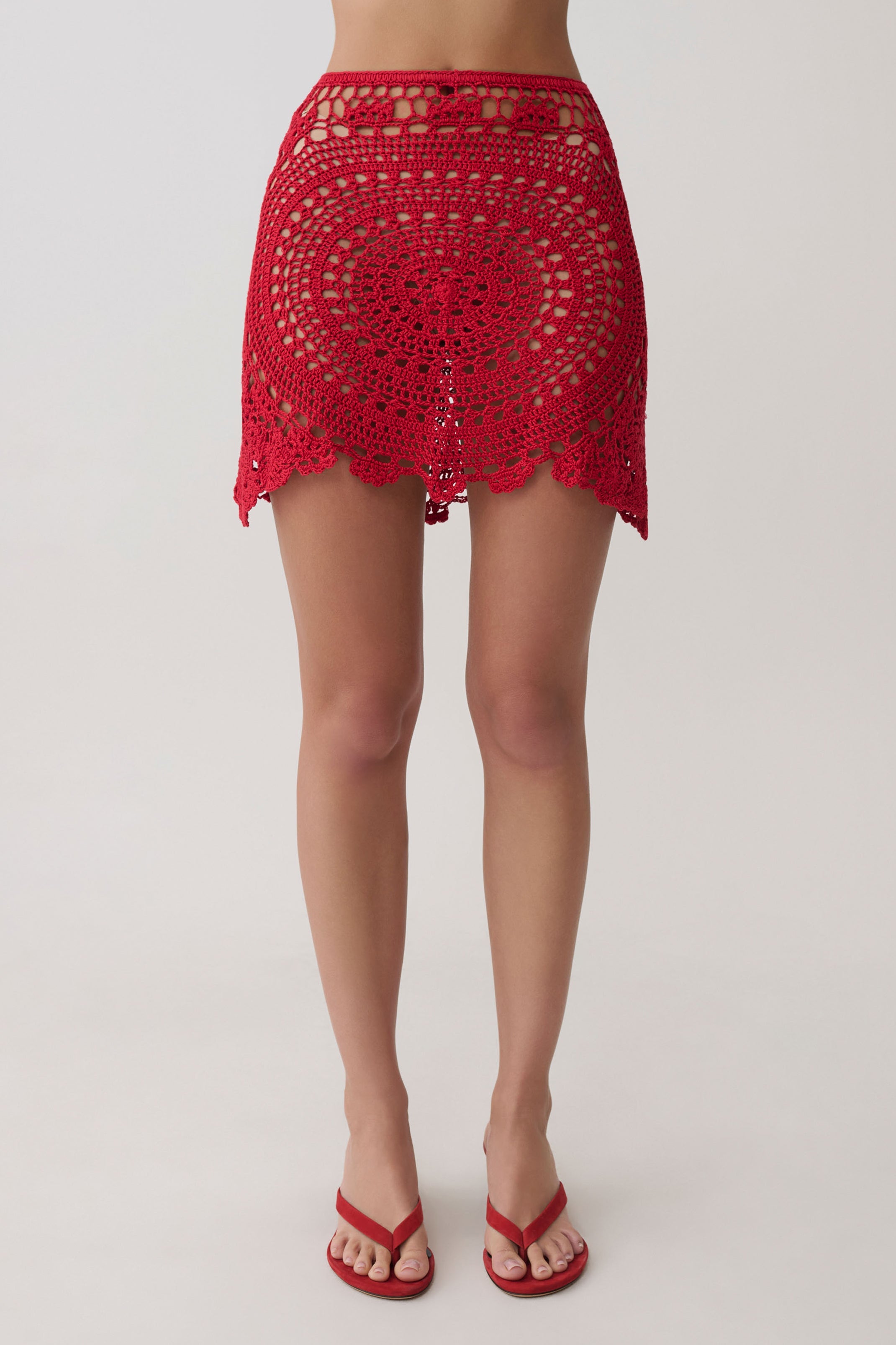 Marvin Crochet Mini Skirt in Red – Chic&Drifts