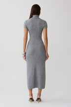 Goldie High Neck Knit Midi Dress in Grey Marle – Chic&Drifts