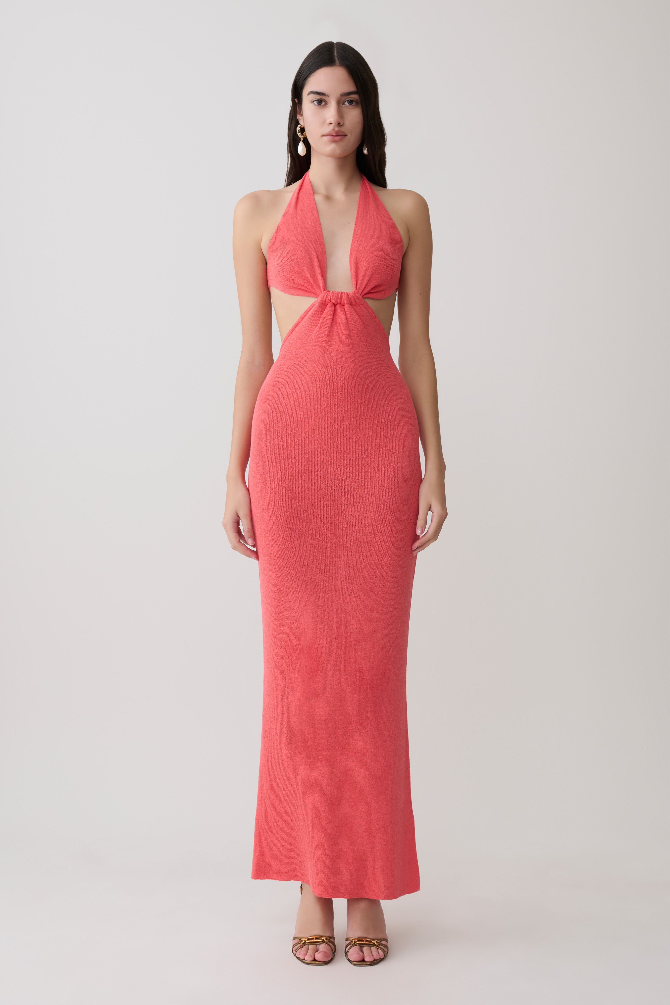 Theresea Halter Knit Maxi Dress