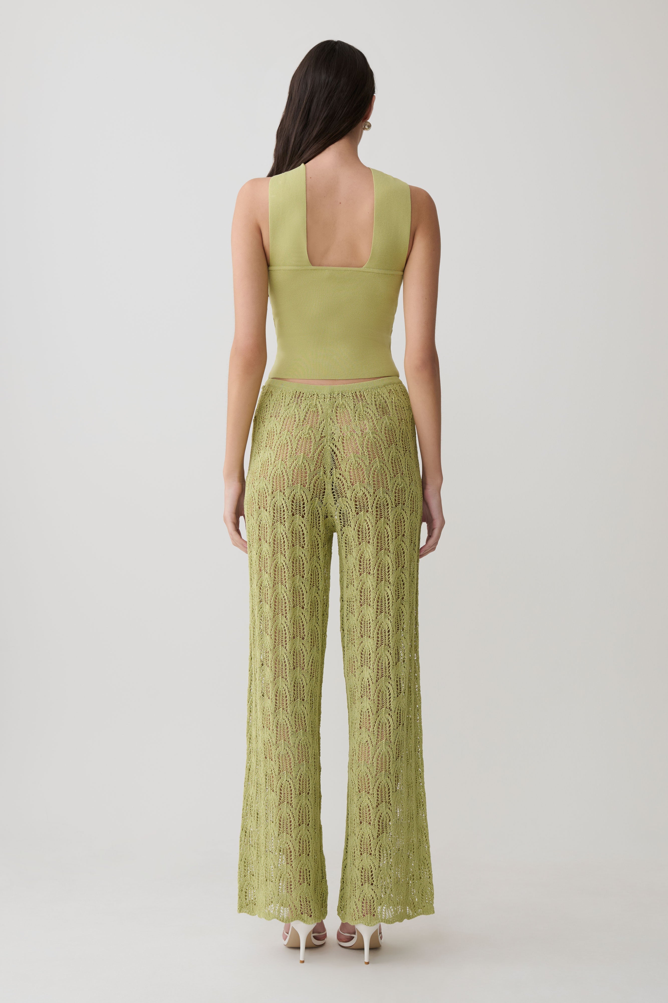 Glinda Crochet Trousers - Light Olive