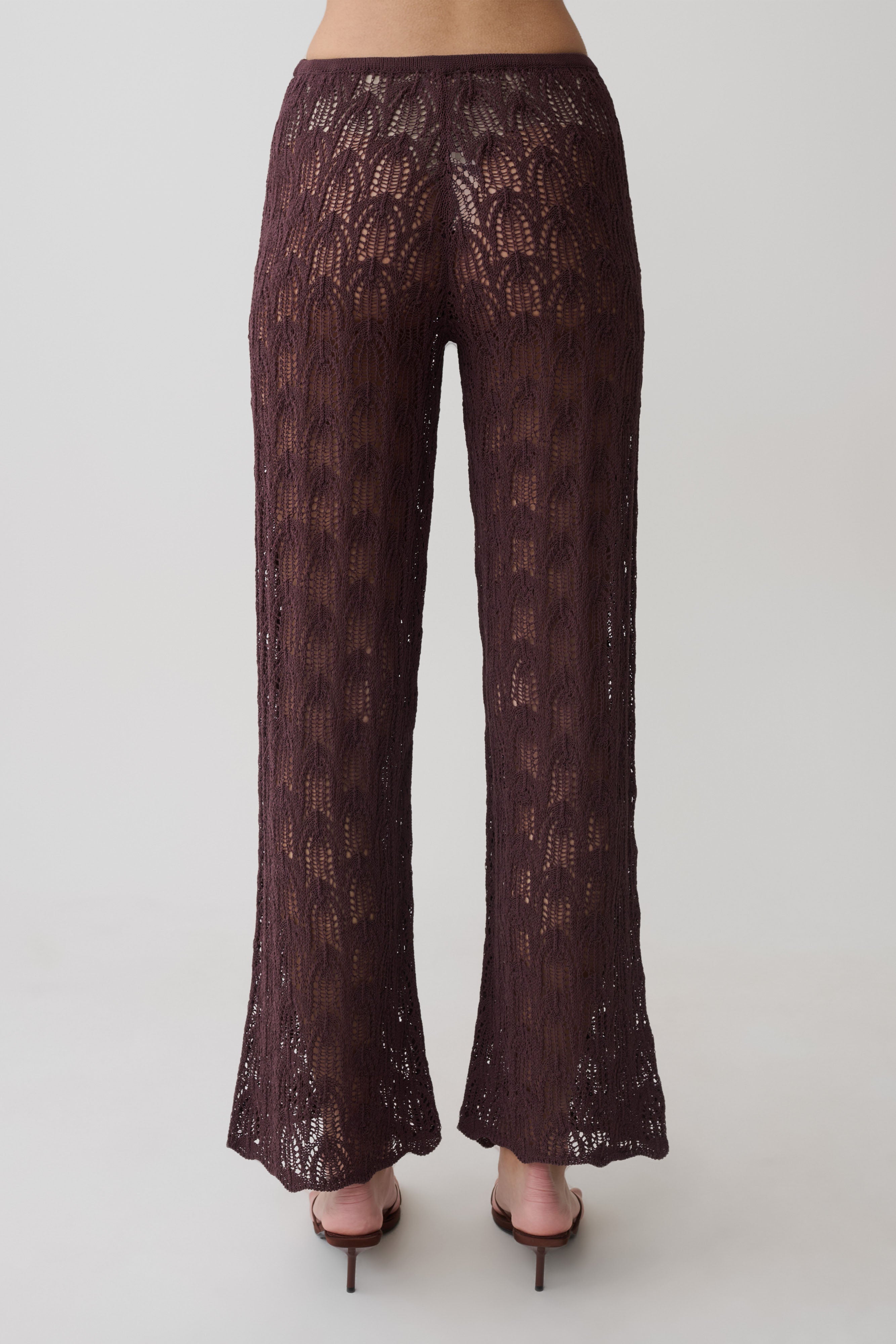 Glinda Crochet Trousers - Chocolate