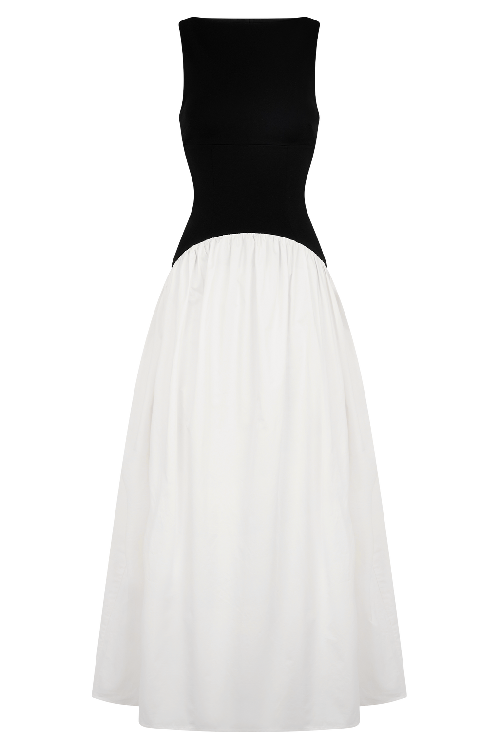Acacia Contrast Sleeveless Maxi Dress in Black/White – Chic&Drifts