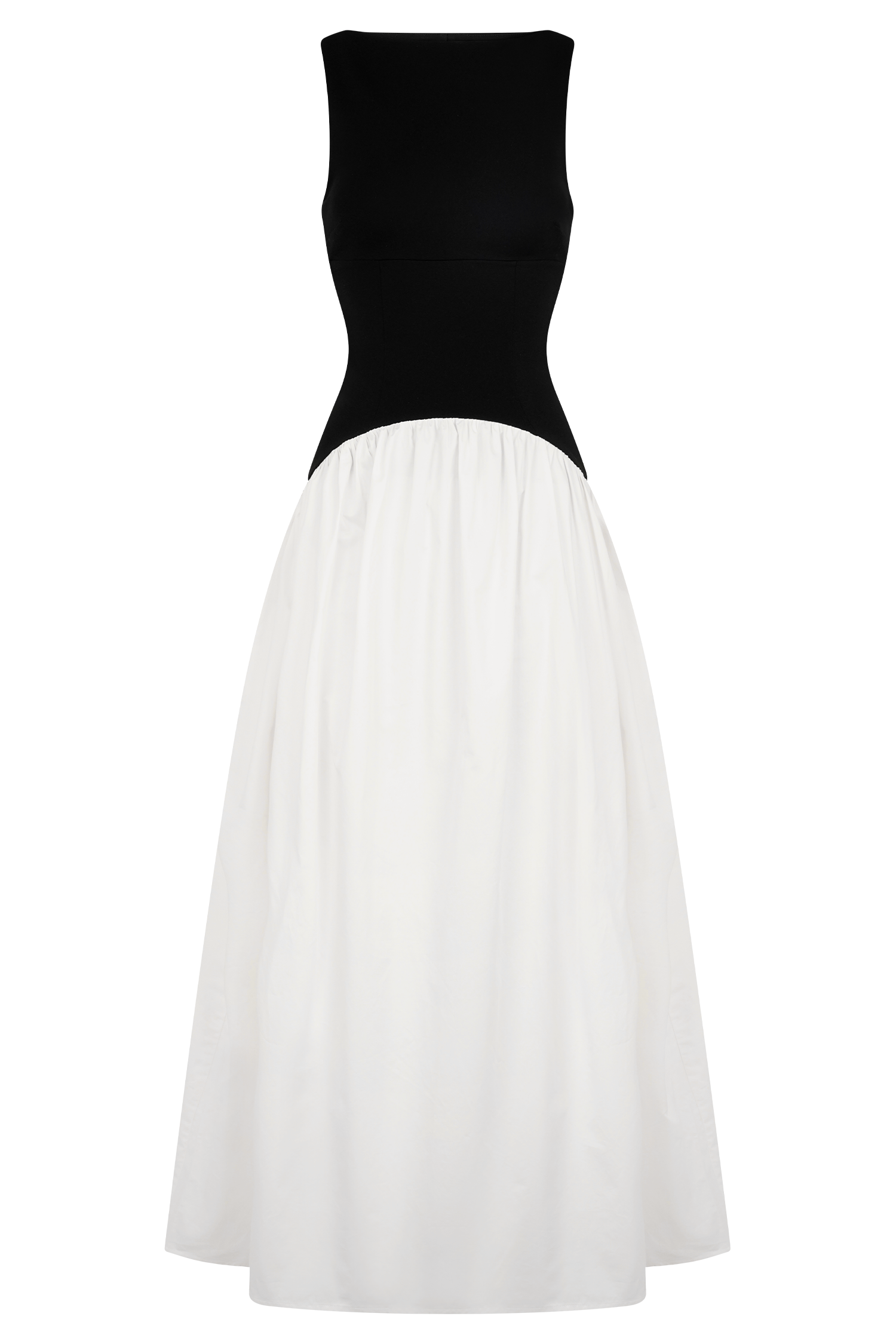 Acacia Contrast Sleeveless Maxi Dress in Black/White – Chic&Drifts