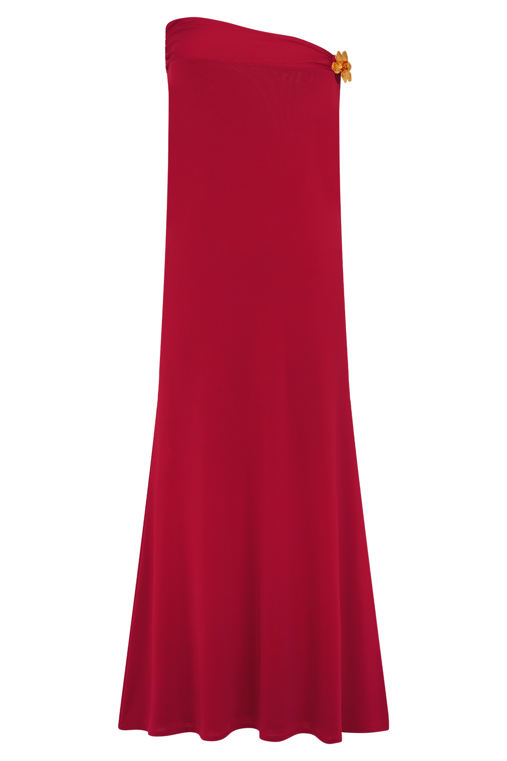 Ainsley Asymmetrical Maxi Skirt With Floral Hardware in Fuchsia Pink – Chic&Drifts