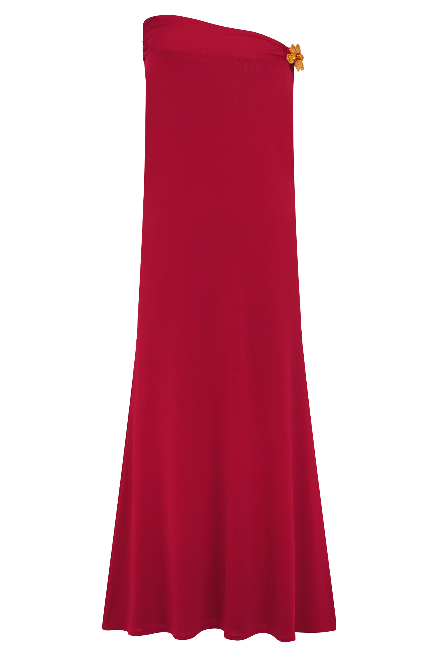 Ainsley Asymmetrical Maxi Skirt With Floral Hardware in Fuchsia Pink – Chic&Drifts