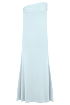 Ainsley Asymmetrical Maxi Skirt With Floral Hardware in Pale Blue – Chic&Drifts