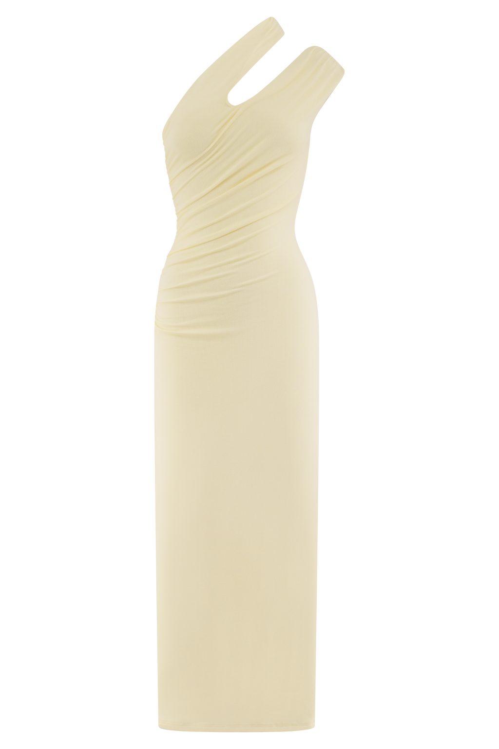 Anastasia One Shoulder Modal Midi Dress in Pale Lemon – Chic&Drifts
