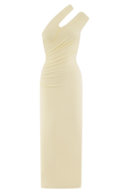 Anastasia One Shoulder Modal Midi Dress in Pale Lemon – Chic&Drifts
