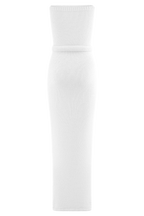 Andrea Strapless Knit Maxi Dress in White – Chic&Drifts