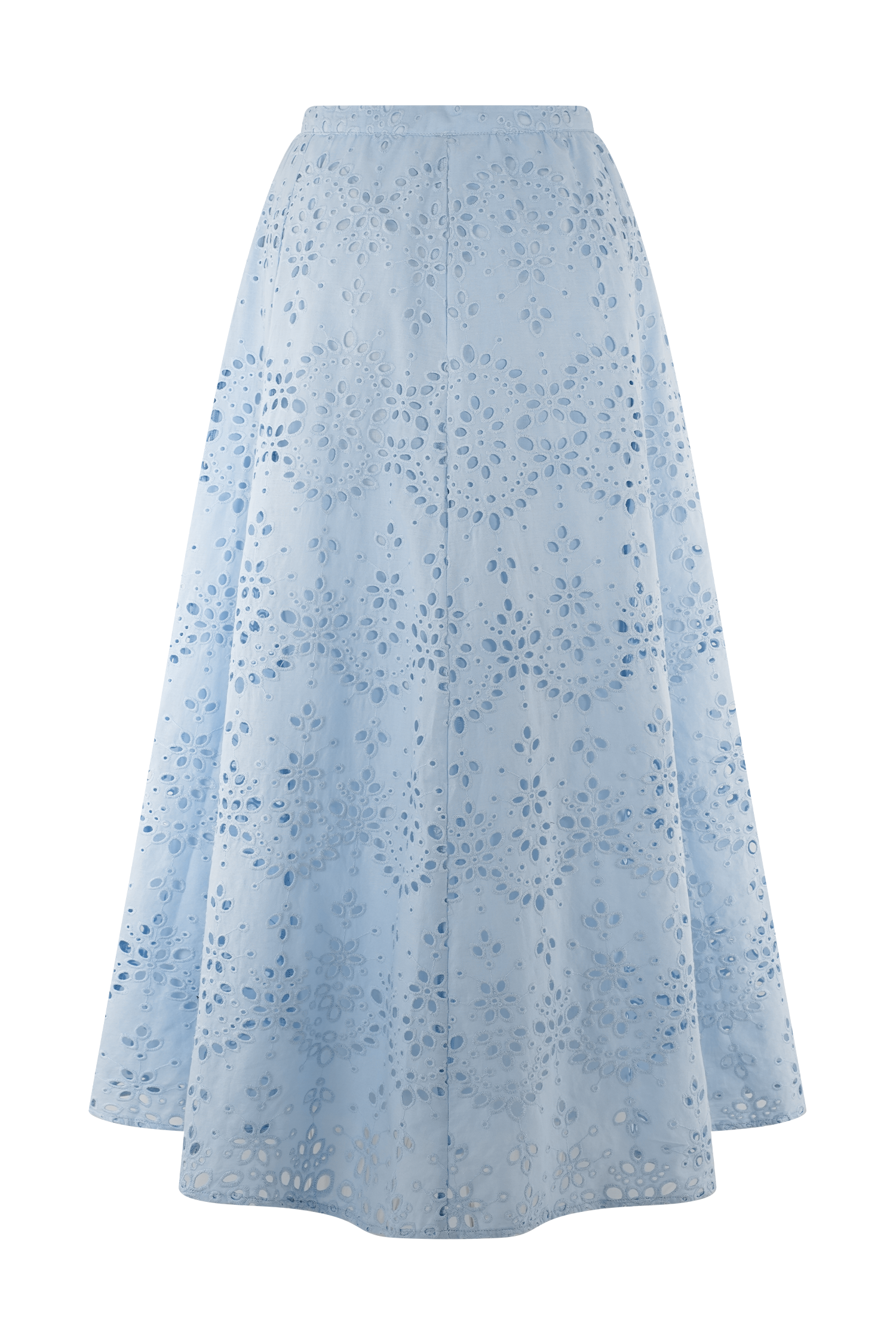 Arla Broderie Midi Skirt in Pale Cornflower Blue – Chic&Drifts
