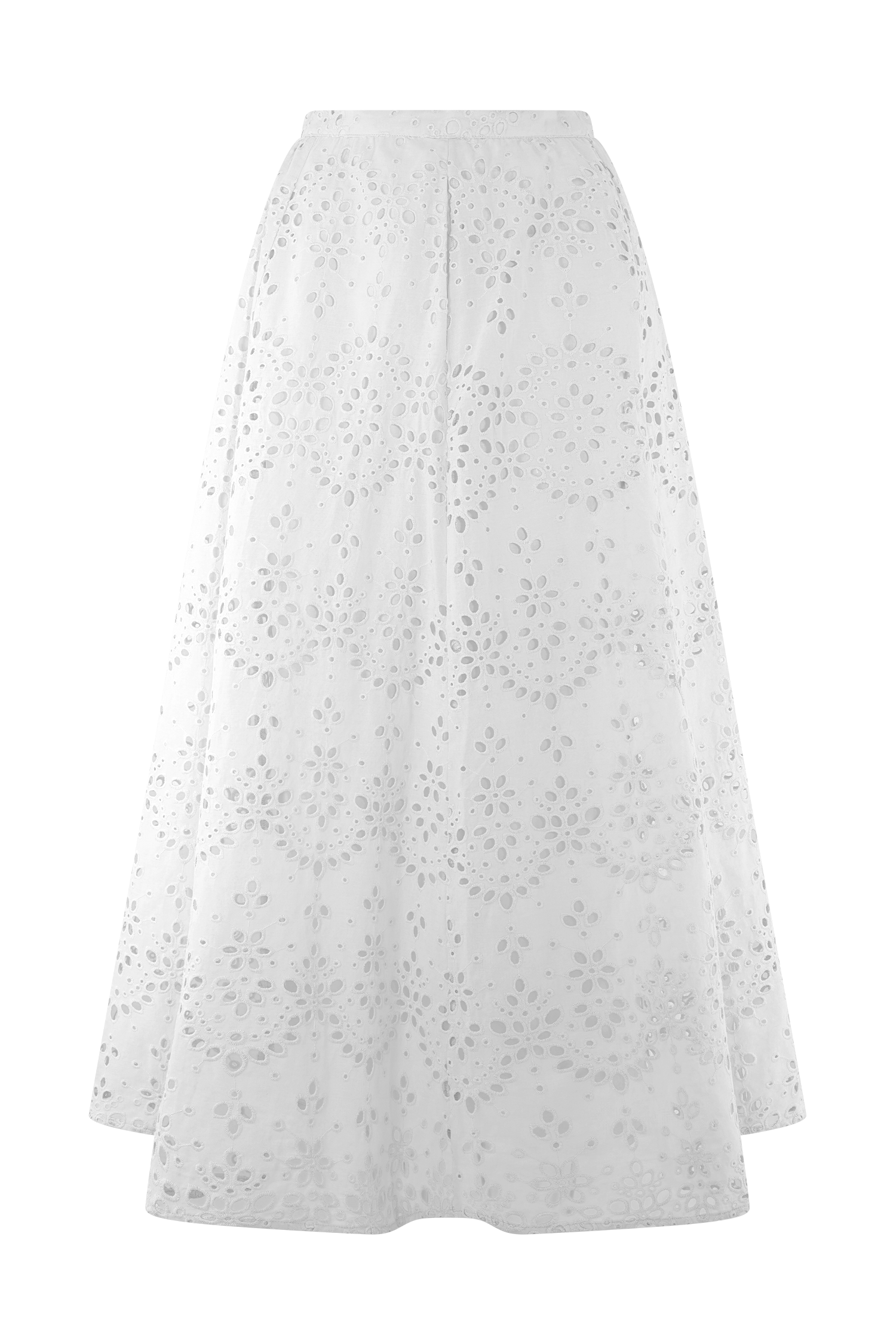 Arla Broderie Midi Skirt in White – Chic&Drifts