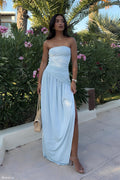 Bex Strapless Slinky Maxi Dress With Split
