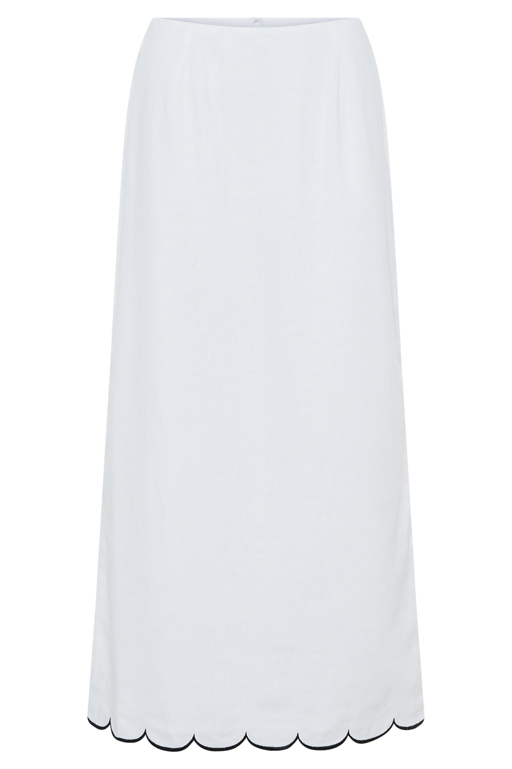 Alessio Scalloped Midi Skirt in Ivory – Chic&Drifts