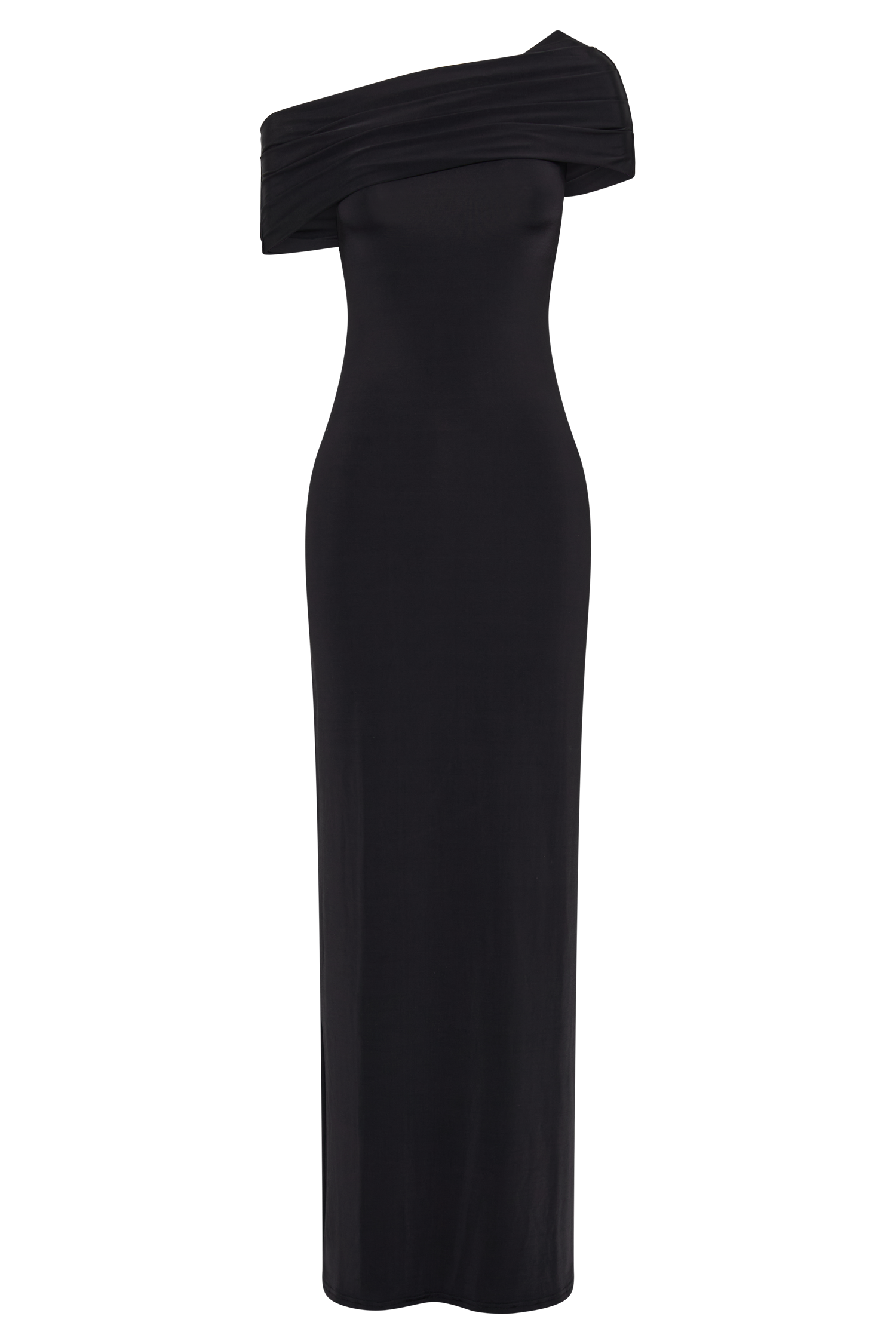Cassandra Off Shoulder Slinky Maxi Dress in Black – Chic&Drifts