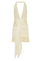 Ambrosi Satin Chiffon Mini Dress in Lemon Sherbet – Chic&Drifts