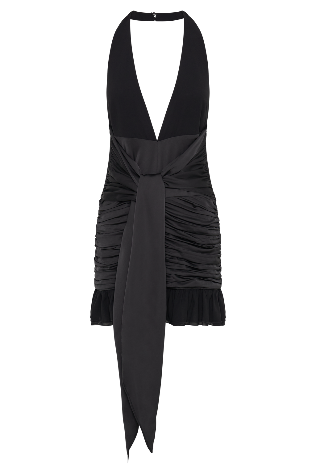 Ambrosi Satin Chiffon Mini Dress in Black – Chic&Drifts