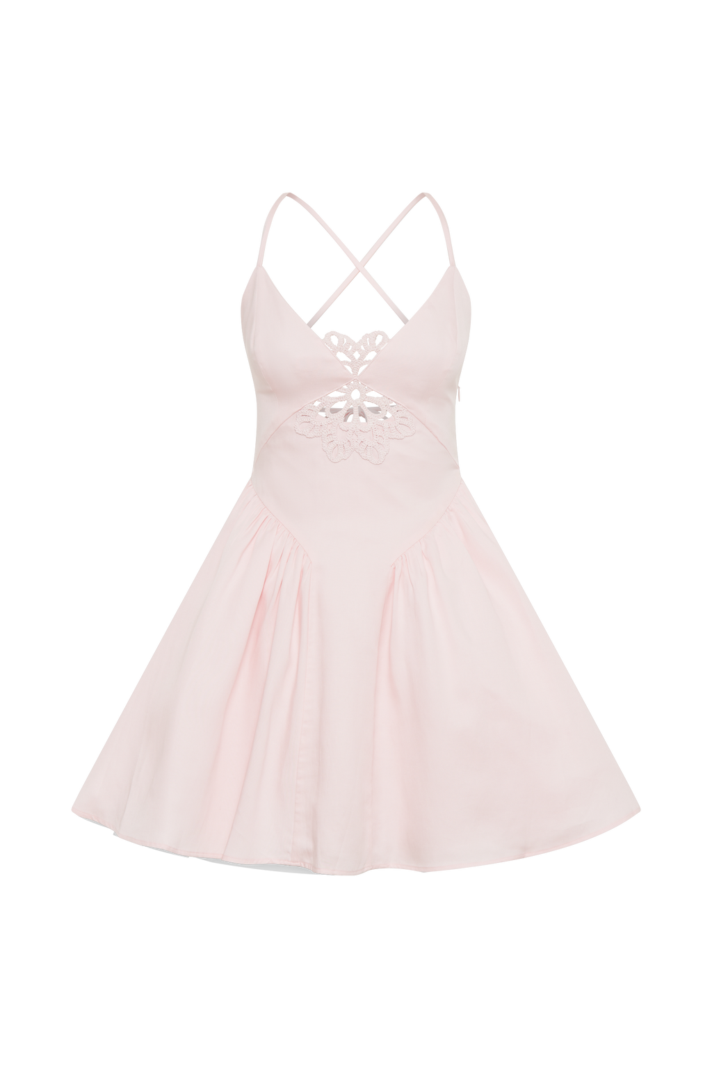 Muriel Mini Dress With Crochet in Powder Pink – Chic&Drifts