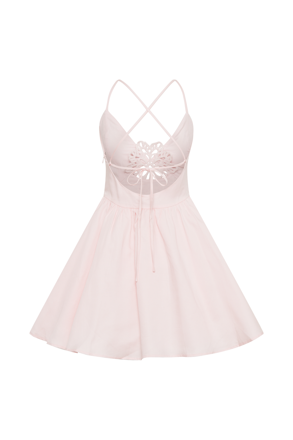Muriel Mini Dress With Crochet in Powder Pink – Chic&Drifts
